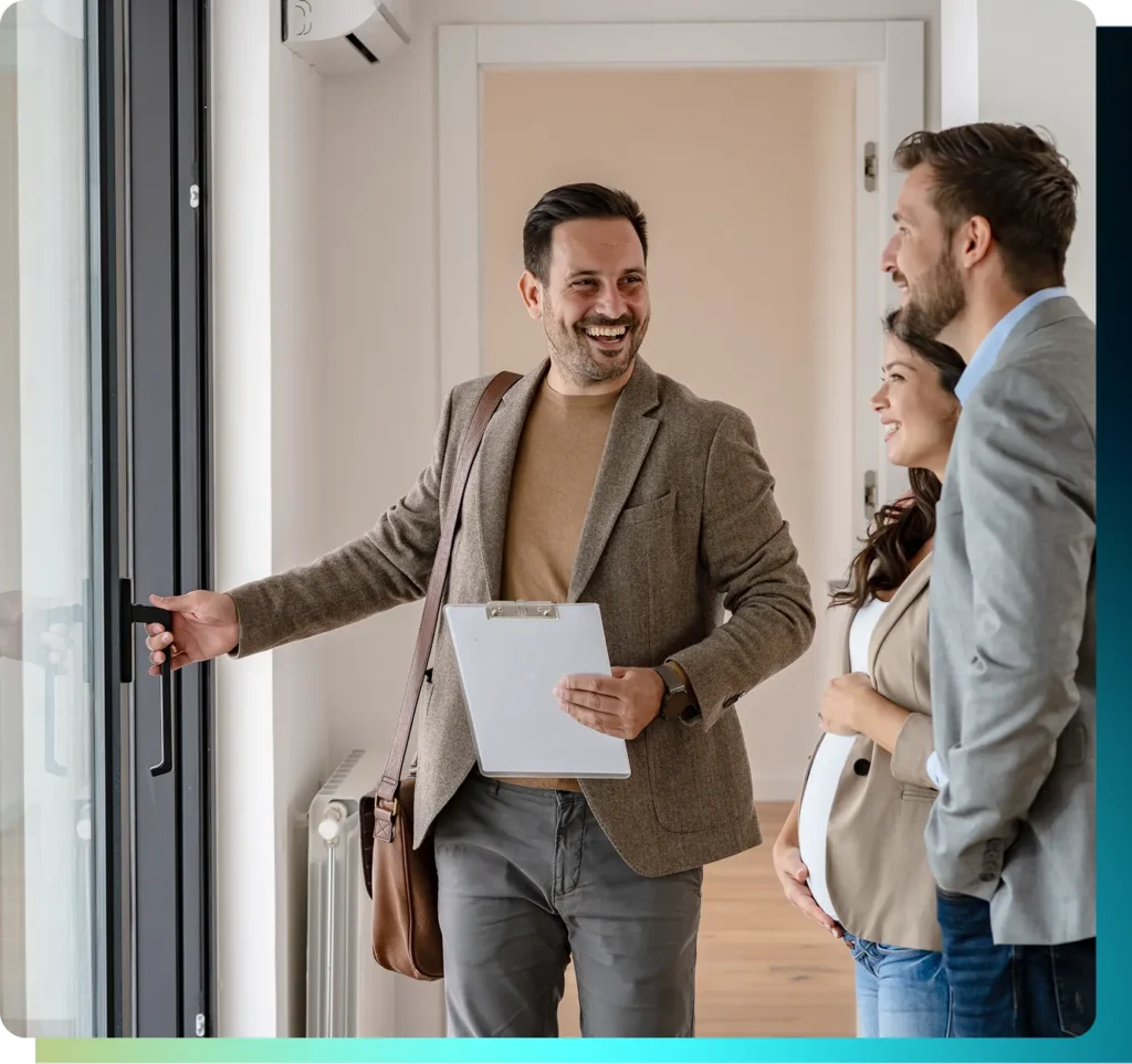 Real Estate Agent showing a property